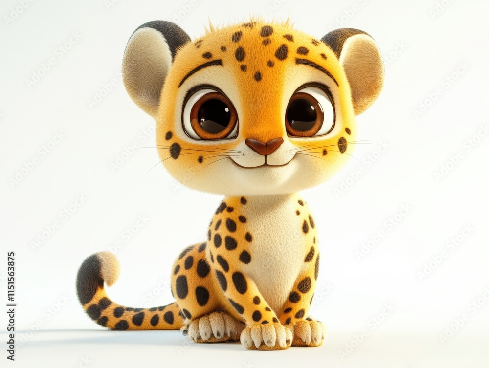 cartoon cheetah cub with big eyes cartoon cheetah cub with big eyes