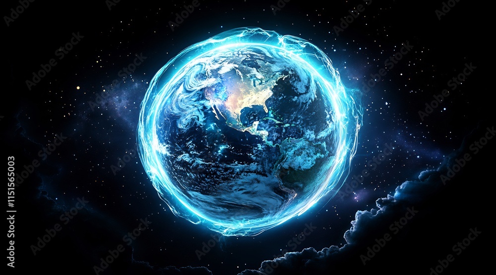 Glowing Earth: A Celestial Symphony Glowing Earth: A Celestial Symphony