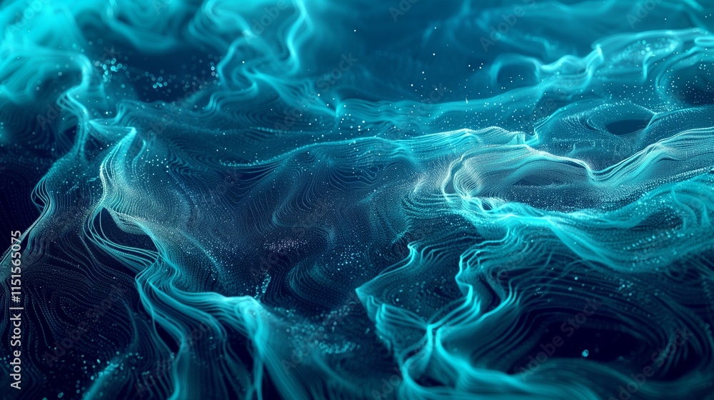 Obraz premium A gradient from dark blue to bright turquoise, transitioning in perfect digital smoothness.