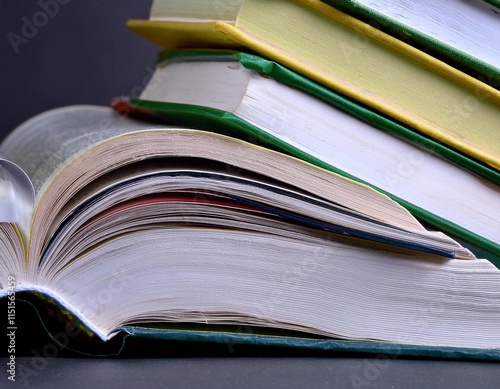 Books and study materials, representing academic knowledge, research, and education. photo