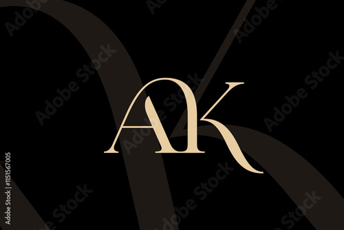 AK or KA letter logo icon design. Classic style luxury initials monogram.