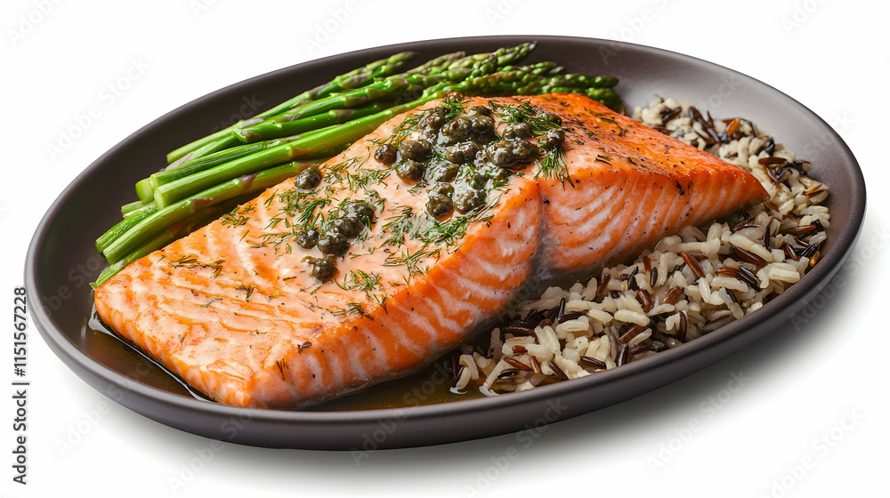 Pan-Seared Salmon with Asparagus and Wild Rice: A Gourmet Recipe Pan-Seared Salmon with Asparagus and Wild Rice: A Gourmet Recipe