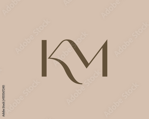 KM letter logo icon design. Classic style luxury initials monogram.