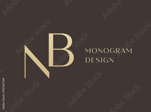 NB or BN letter logo icon design. Classic style luxury initials monogram.