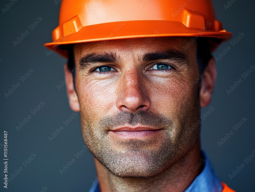 close up of a construction worker wearing a hard hat close up of a construction worker wearing a hard hat