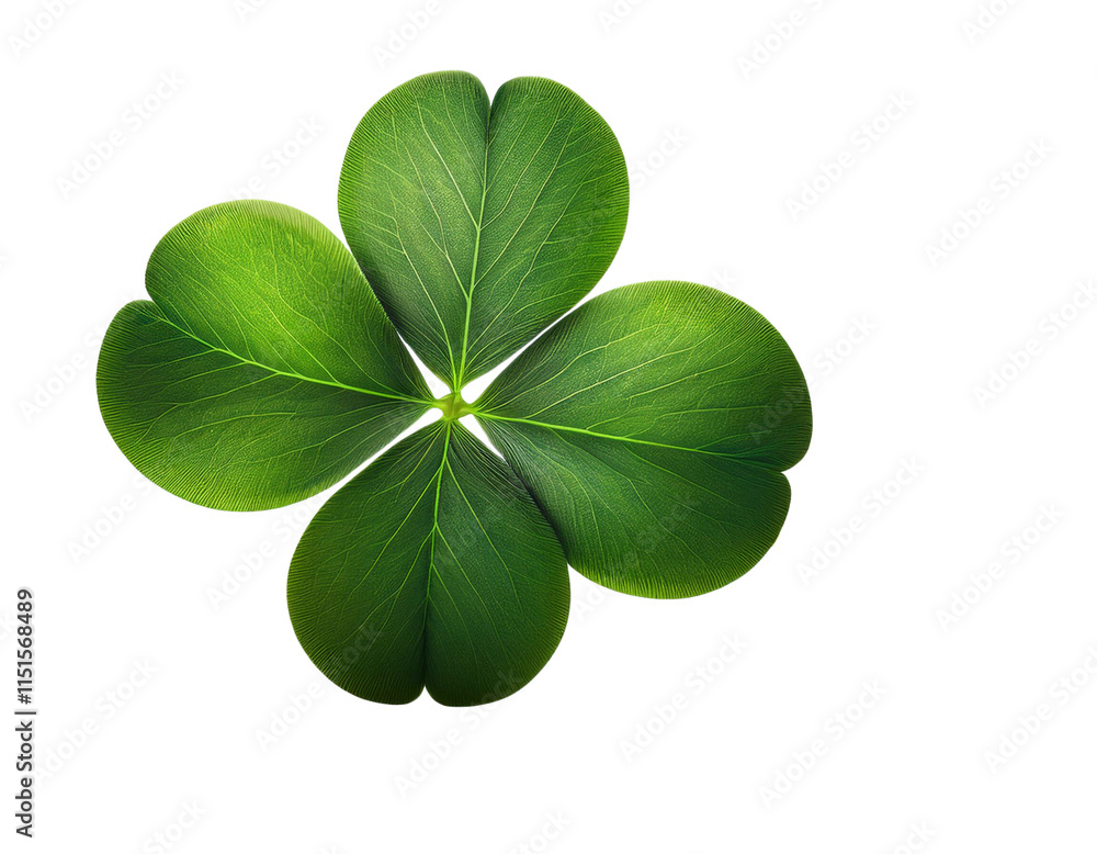 The iconic symbol of St. Patrick's Day - a four-leaf clover - isolated on a white background and captured with full depth of field. The iconic symbol of St. Patrick's Day - a four-leaf clover - isolated on a white background and captured with full depth of field.