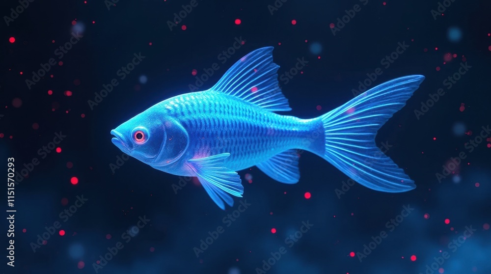 Fototapeta premium Translucent Fish in a Blue Void
