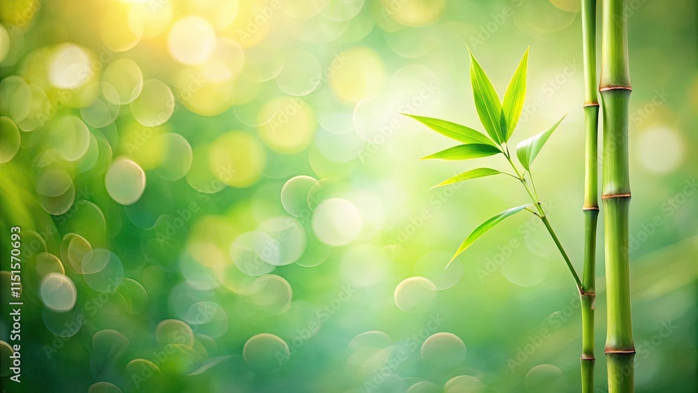 Obraz premium Serene Bamboo Shoots and Lush Green Foliage in a Peaceful Natural Setting