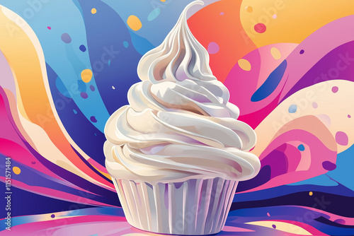 National Whipped Cream Day. January 5. Holiday illustration. photo