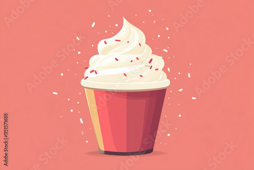 National Whipped Cream Day. January 5. Holiday illustration. photo