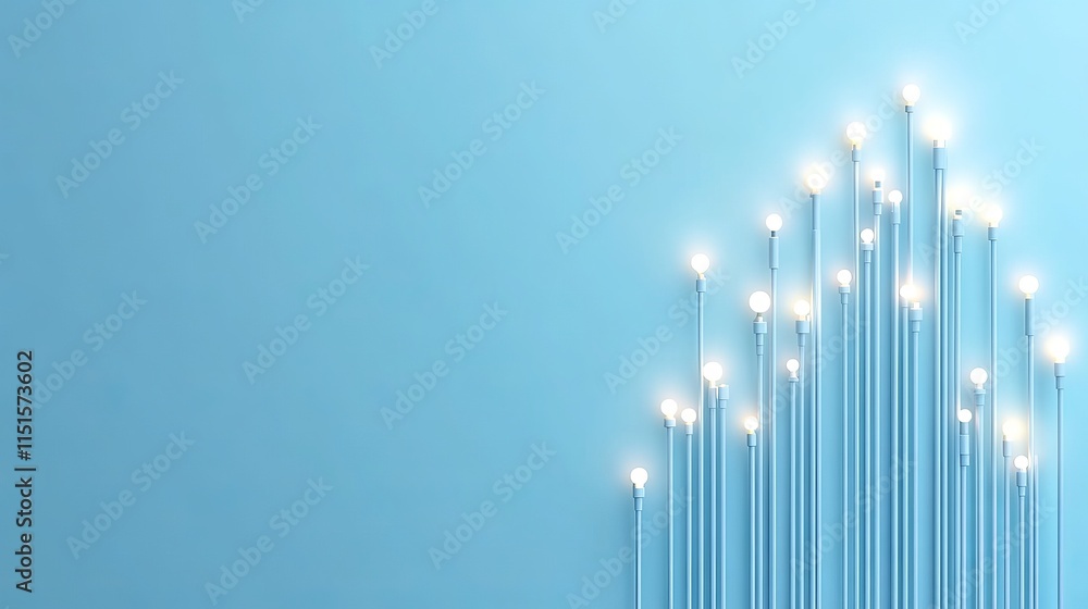 Obraz premium A blue background featuring a stock market candlestick chart pattern representing financial growth and business trends