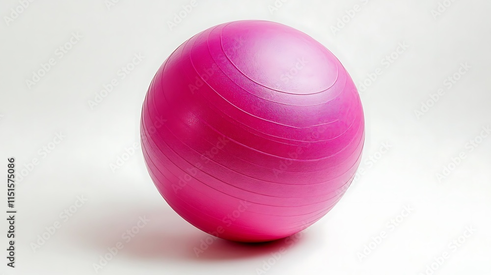 A gym ball placed on a bright white background, showing its textured surface and simplicity for versatile design use A gym ball placed on a bright white background, showing its textured surface and simplicity for versatile design use