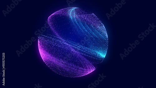 Abstract twisted, cosmic wormhole. Technology background. Data network. 3D rendering.