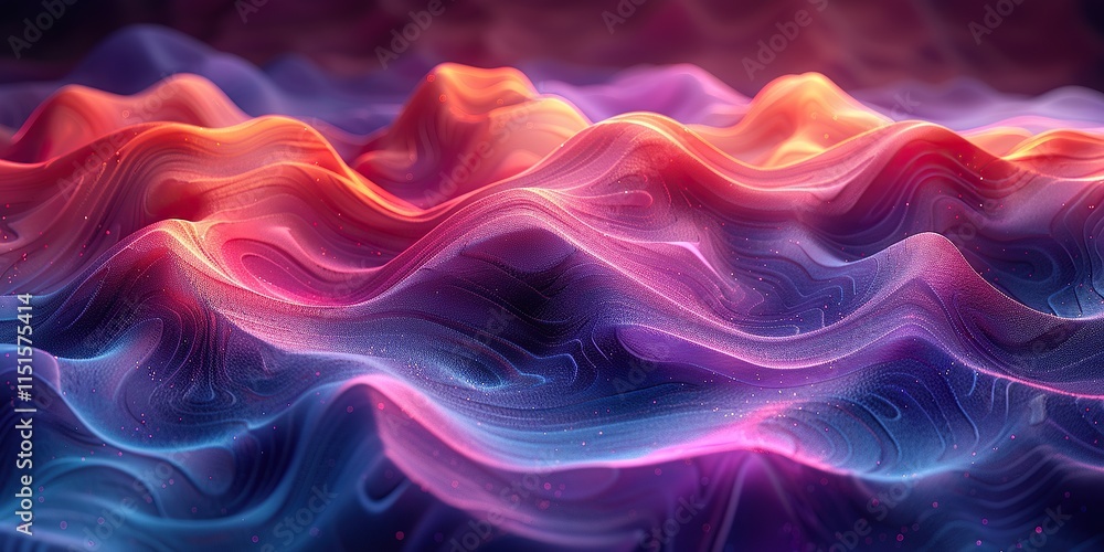 Fototapeta premium Abstract Digital Landscape in Vibrant Hues