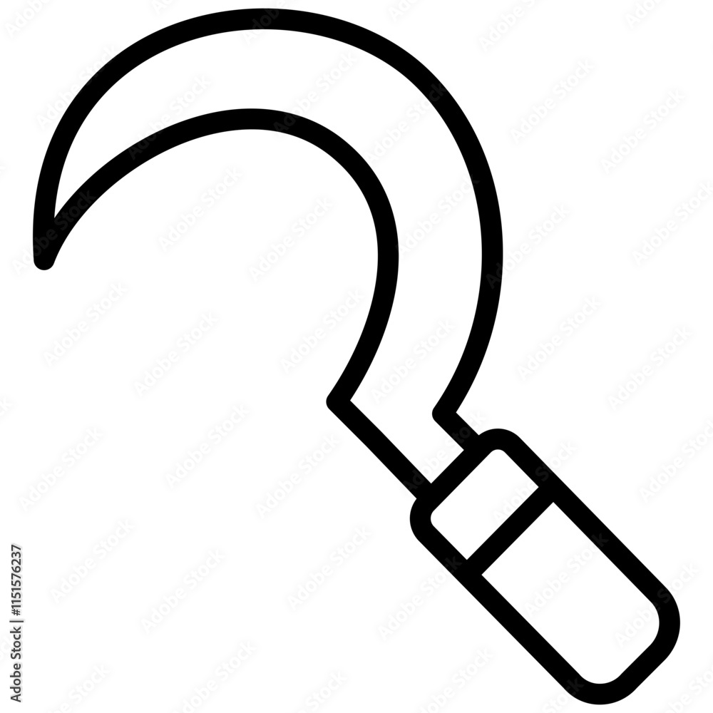 Sickle Icon, Black And White Outline Icon Symbol Sickle Icon, Black And White Outline Icon Symbol