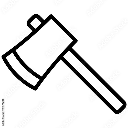 Axe Icon, Black And White Outline Icon Symbol