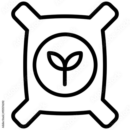 Fertilizer Icon, Black And White Outline Icon Symbol