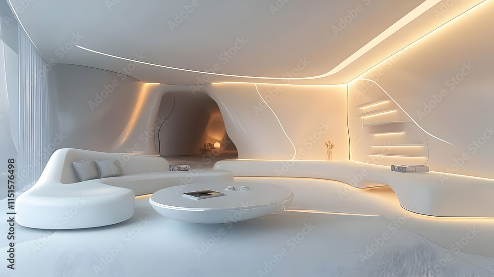 Futuristic White Interior Design: Modern Architecture and Luxury Living Futuristic White Interior Design: Modern Architecture and Luxury Living