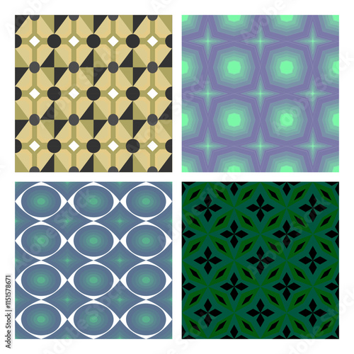 A Collection Stylish vector illustration set of  Geometric  Abstract Seamless  Pattern