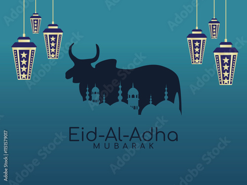 Muslim Festive Greetings Eid AlAdha Mubarak decorative background