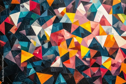 Vibrant Abstract Geometric Background with Colorful Triangles and Sharp Angles for Artistic and Design Projects