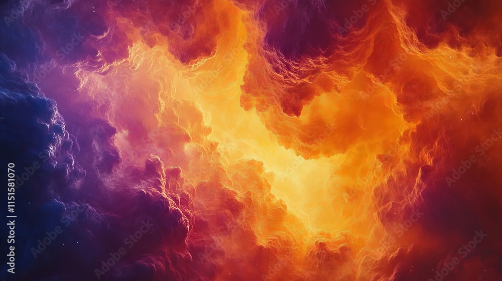 Obraz premium atmospheric clouds floating through a colorful abstract sky. Generative AI