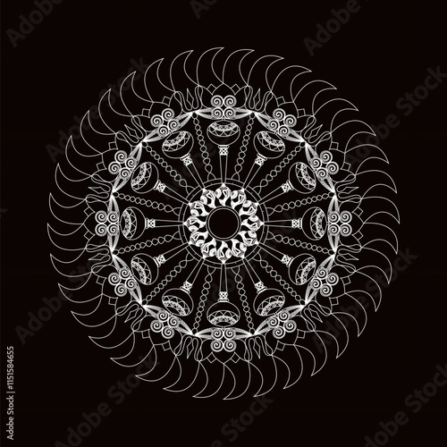 A vector illustration of Lord Vishnu's Sudarshan Chakra depicts the divine weapon of Lord Vishnu