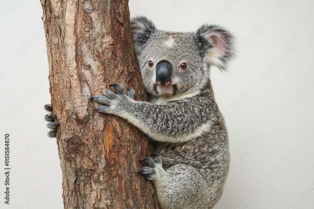 Naklejka premium a koala climbs a tree