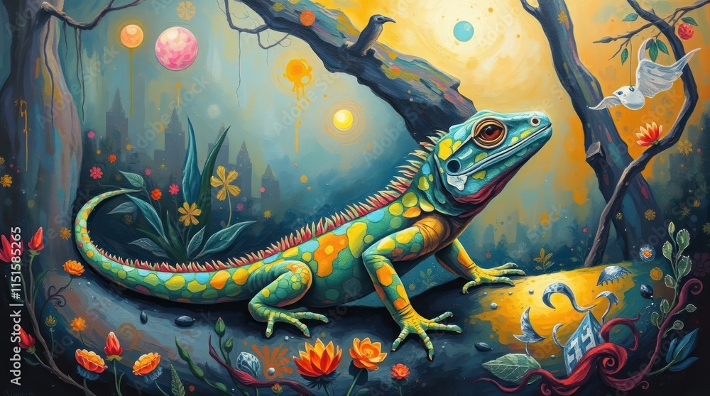 iguana on a tree iguana on a tree