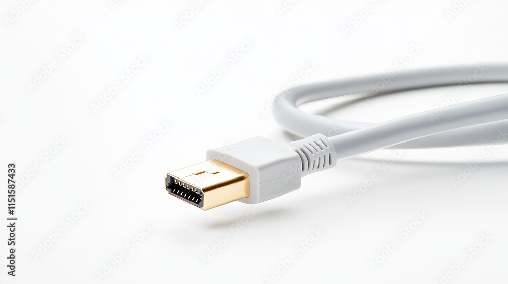 Realistic network cable image isolated on a white background perfect for illustrating technical or ITrelated content Realistic network cable image isolated on a white background perfect for illustrating technical or ITrelated content