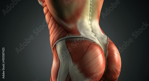 Anatomy and musculature: detailed study of human back and gluteal muscles