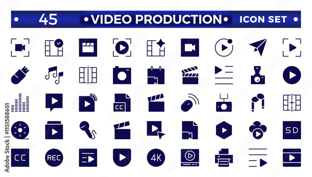 custom made wallpaper toronto digitalVideo icon set. Containing camera, play, pause, media, online video, live, production, player, movie and cinema icons.video production icon solid icon collection.