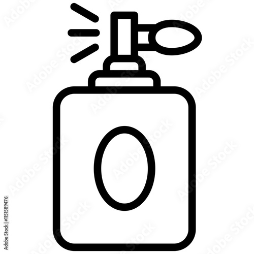 Perfume Icon, Black And White Outline Icon Symbol