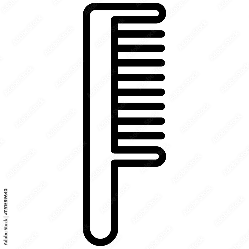 Comb Icon, Black And White Outline Icon Symbol Comb Icon, Black And White Outline Icon Symbol