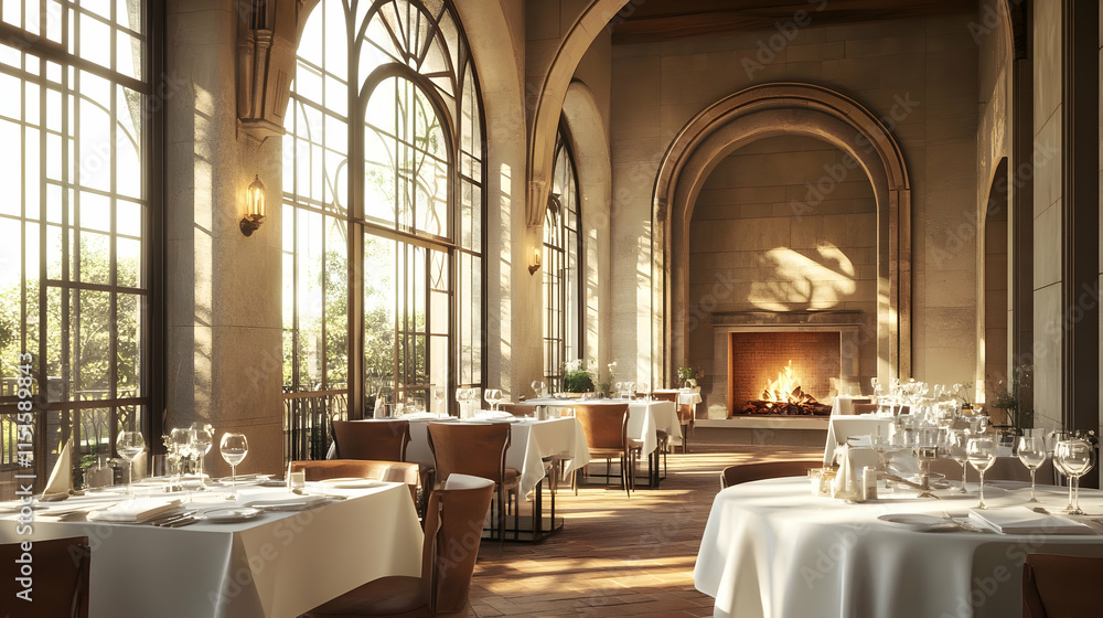 Sunlit Elegance: A Luxurious Restaurant Interior Design Sunlit Elegance: A Luxurious Restaurant Interior Design