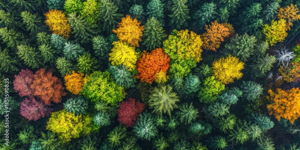 Lively and diverse canopy of a mixed coniferous forest showcases an array of tree species, creating a vibrant and colorful cover in the forest ecosystem. Lively and diverse canopy of a mixed coniferous forest showcases an array of tree species, creating a vibrant and colorful cover in the forest ecosystem.