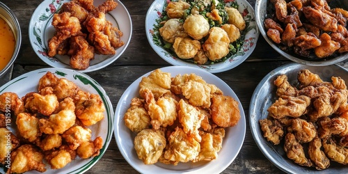 Fried food offers a delightful variety, showcasing delicious food experiences that differ across cultures, making fried food a unique culinary journey for all food lovers. photo