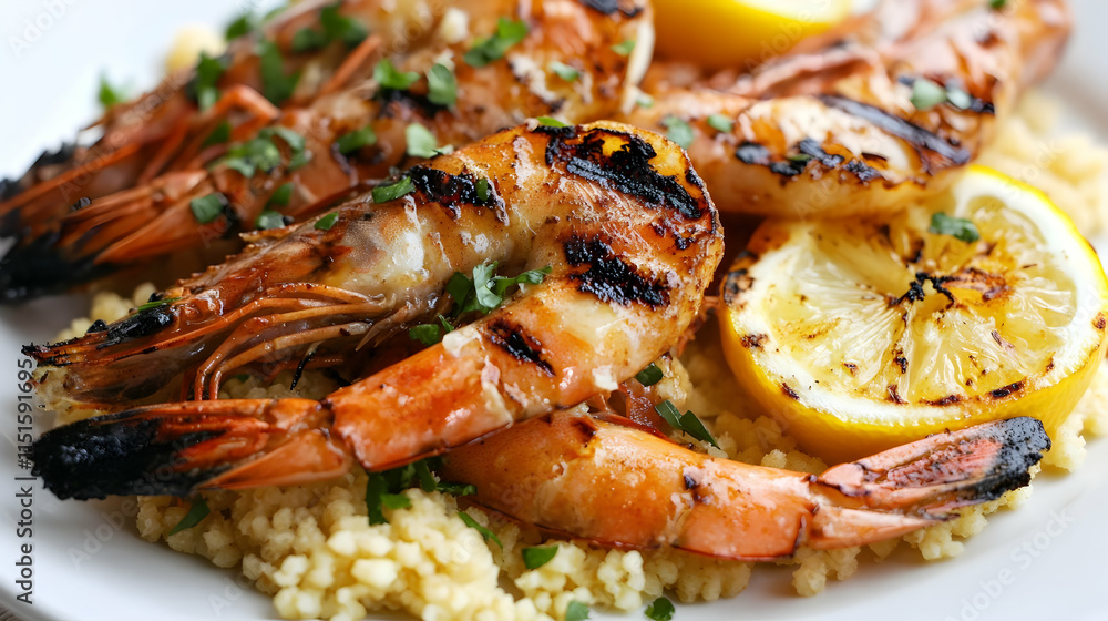 Grilled Shrimp with Lemon and Couscous: A Delicious Seafood Recipe Grilled Shrimp with Lemon and Couscous: A Delicious Seafood Recipe