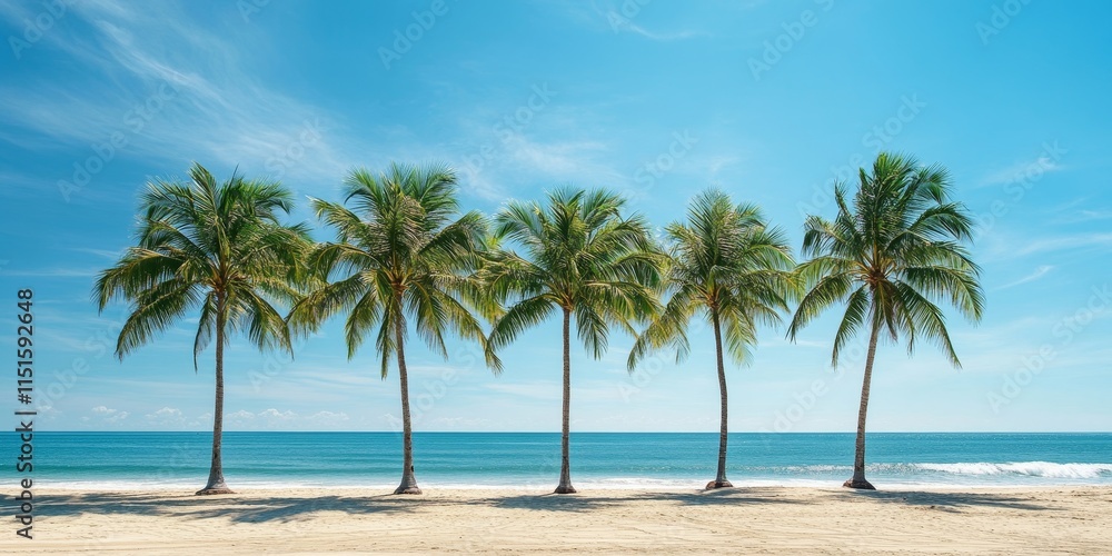 Palm trees lining a picturesque beach create a serene atmosphere, showcasing the beauty of palm trees in a coastal environment perfect for relaxation and leisure by the sea. Palm trees lining a picturesque beach create a serene atmosphere, showcasing the beauty of palm trees in a coastal environment perfect for relaxation and leisure by the sea.