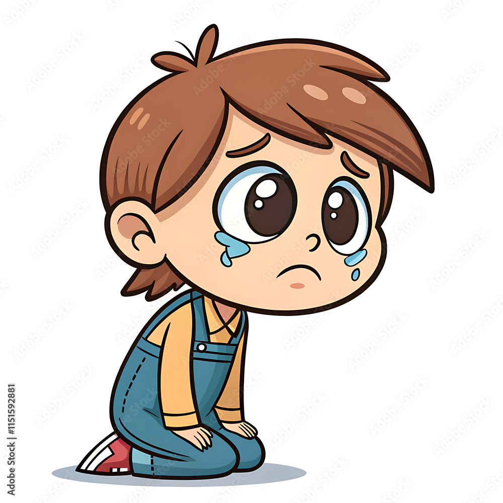 Obraz premium cute cartoon kid without background