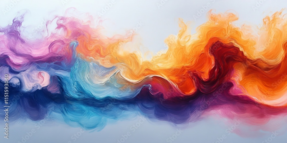 Obraz premium waves of energy pulsing in rhythmic motion across the canvas. Generative AI