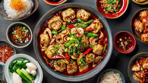 Wallpaper Mural Spicy Sichuan Dumplings Feast: A Culinary Delight Torontodigital.ca