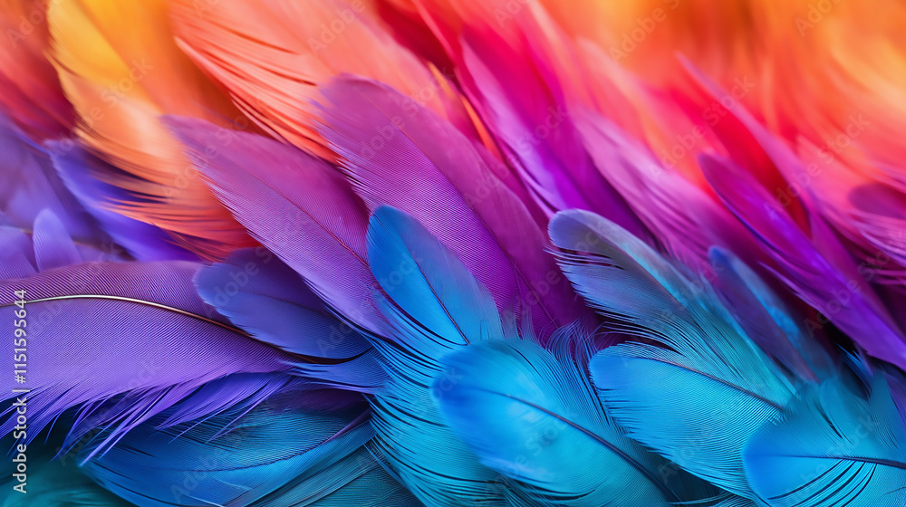 Abstract Close-up of a Colorful Bright Feather with Vivid Details and Soft Texture
Abstract Close-up of a Colorful Bright Feather with Vivid Details and Soft Texture