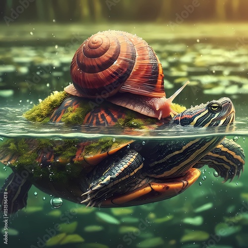 snail on the water