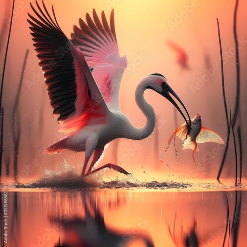 sunset in the lake
