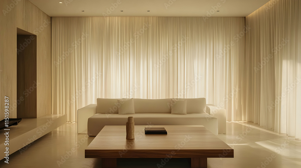 Fototapeta premium Modern Minimalist Living Room Interior Design