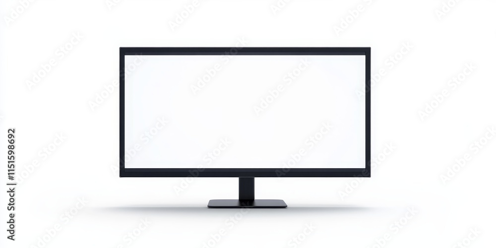 Isolated monitor displaying a white screen, set against a clean white background. The isolated monitor emphasizes simplicity and modern design, creating a versatile visual for various uses. Isolated monitor displaying a white screen, set against a clean white background. The isolated monitor emphasizes simplicity and modern design, creating a versatile visual for various uses.