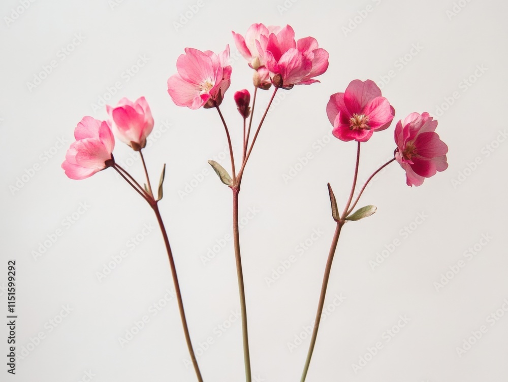 close up of pink flowers on a white background close up of pink flowers on a white background