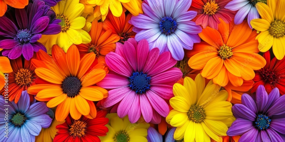 Fototapeta premium Vibrant and stunning color flowers create a beautiful display, showcasing the beauty of nature s color flowers in a captivating arrangement that enchants all who see them.