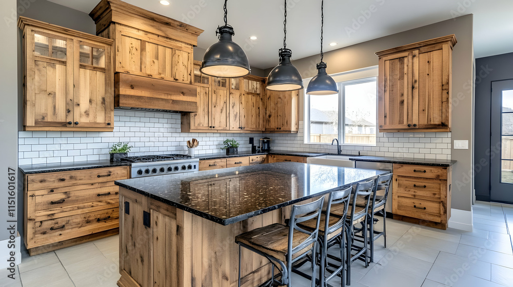 Rustic Kitchen Design: Wooden Cabinets & Granite Countertops Rustic Kitchen Design: Wooden Cabinets & Granite Countertops